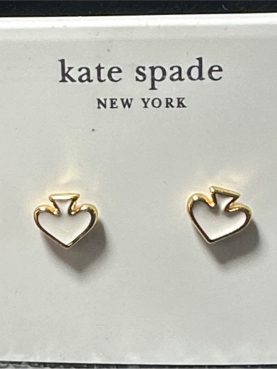 kate spade Jewelry - Kate Spade New York Gold Open Heart Stud Earrings | White Enamel |